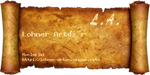 Lohner Artúr névjegykártya